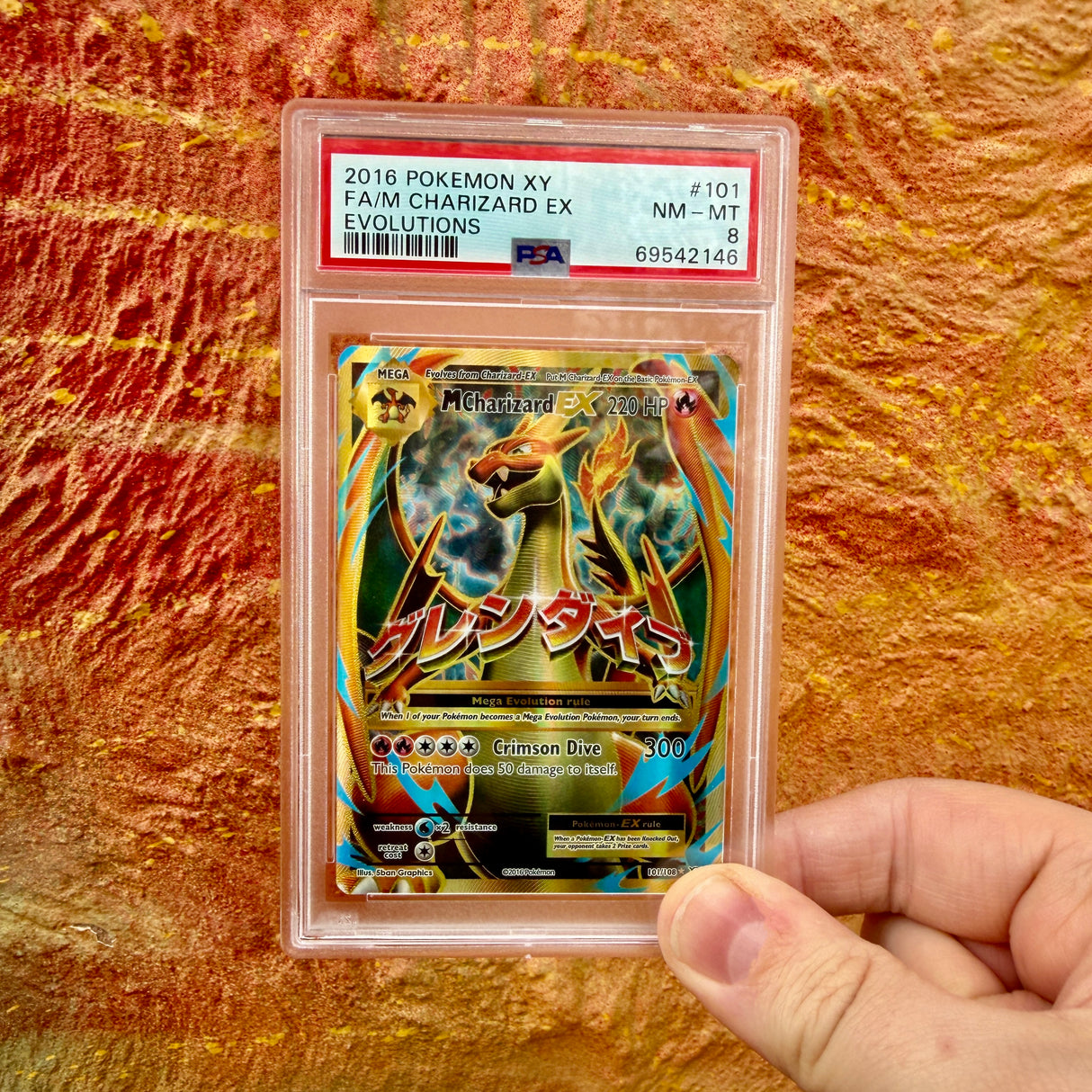 PSA 8 M Charizard EX 101/108 Full Art Evolutions English 2016