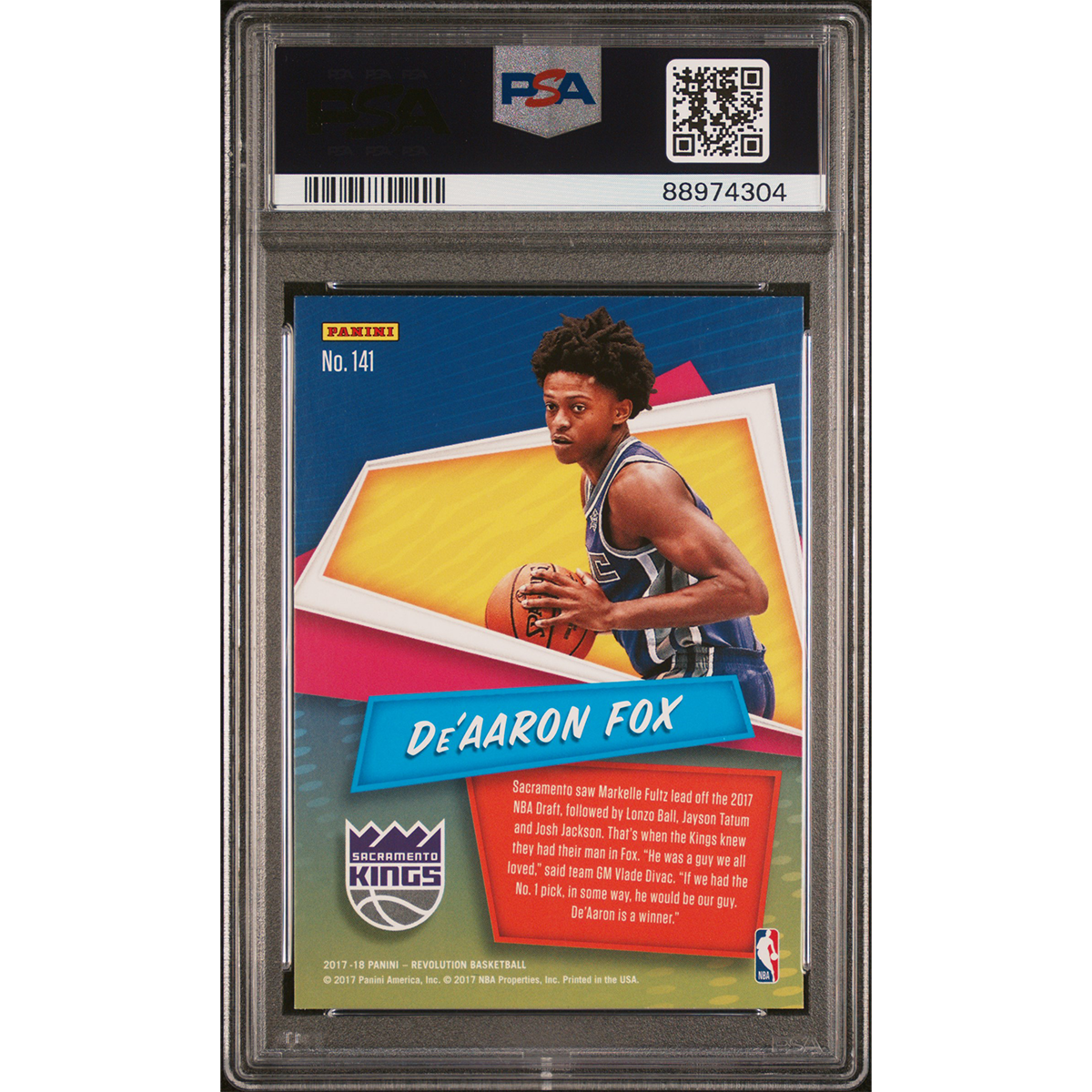 2017 Panini Revolution De'Aaron Fox Rookie - PSA 9