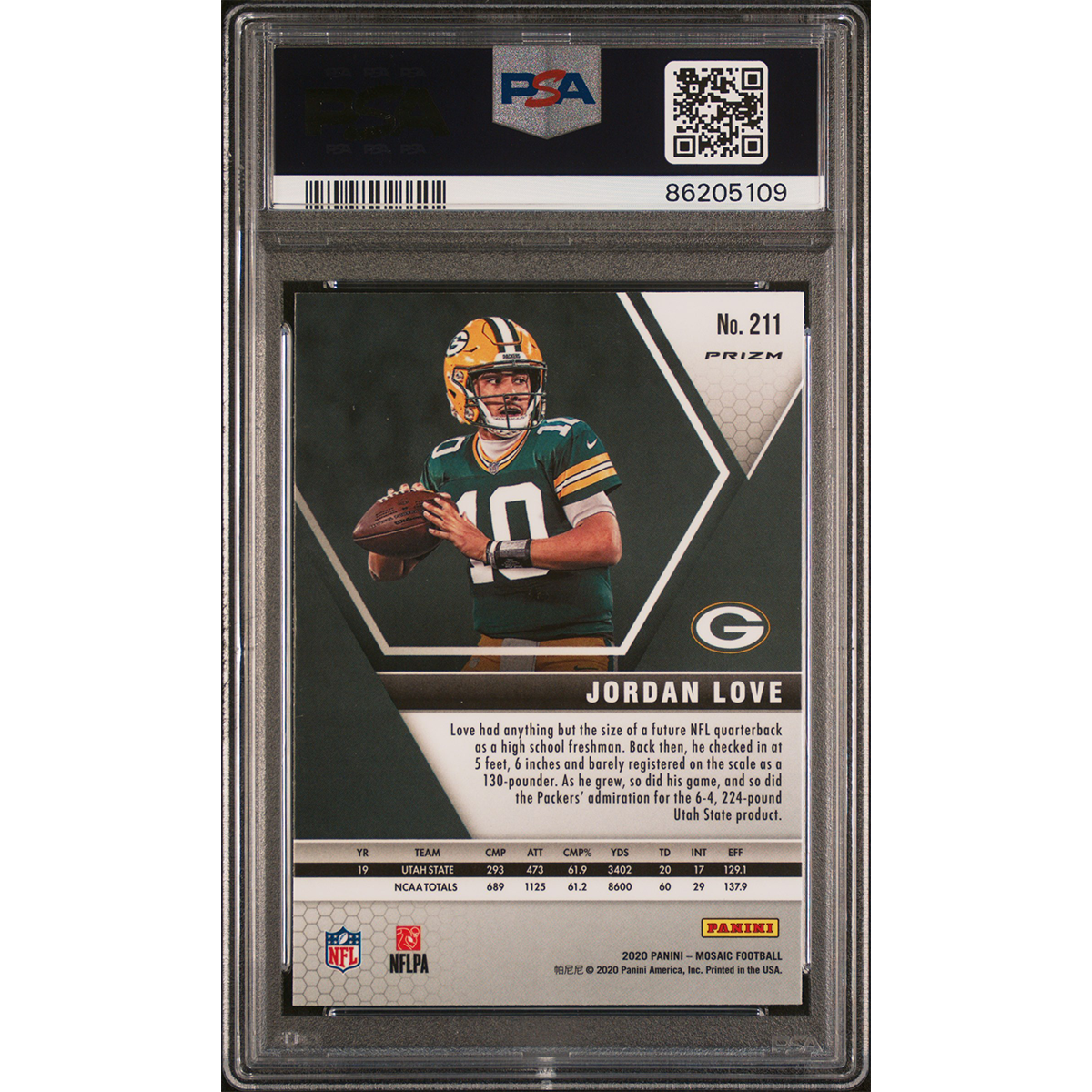 2020 Panini Mosaic Jordan Love Camo Pink Rookie - PSA 10