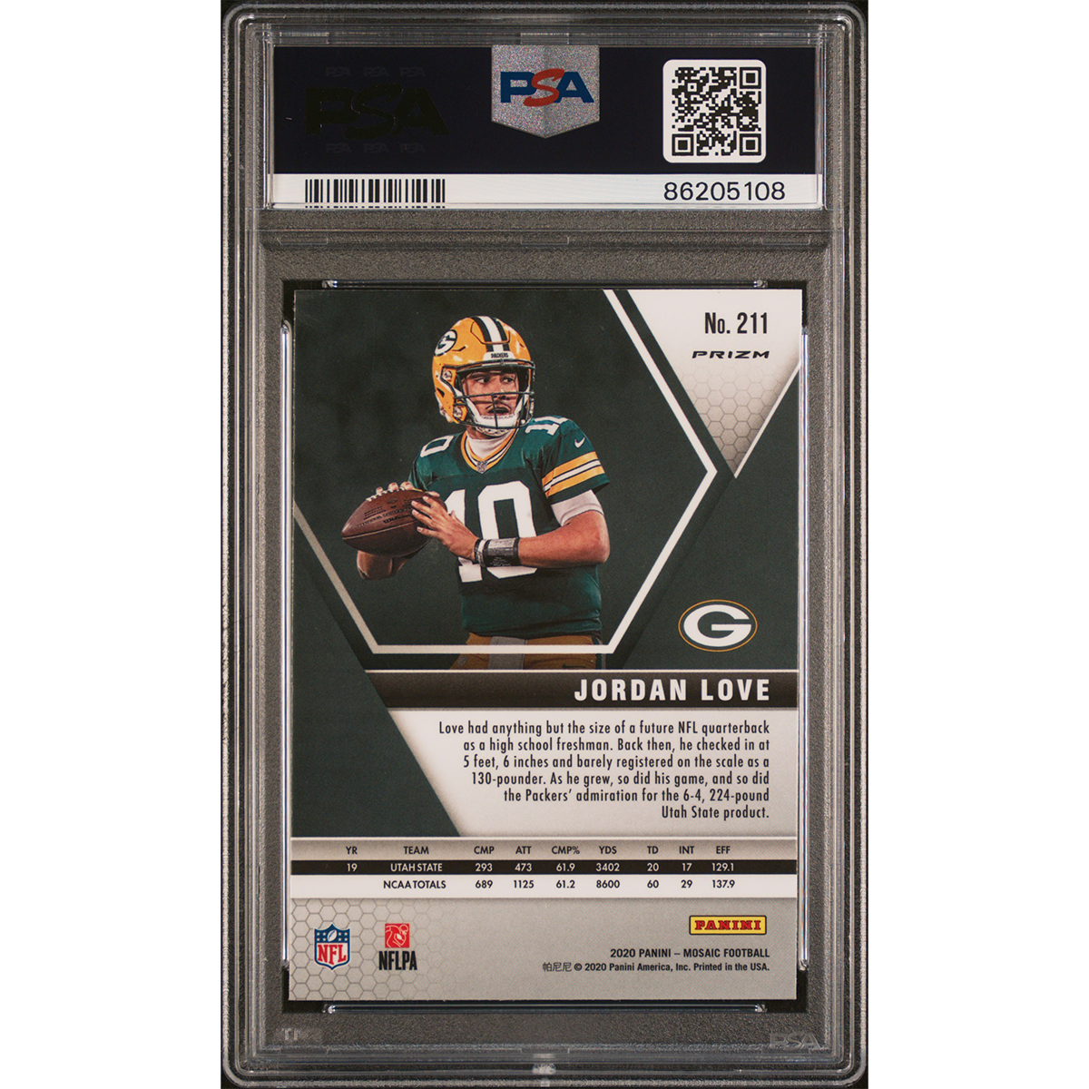 2020 Panini Mosaic Jordan Love Red Mosaic Rookie - PSA 10