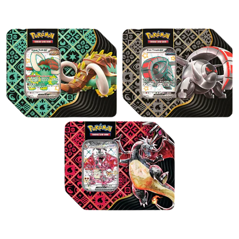 Pokémon Paldean Fates Tin - Great Tusk/Iron Treads/Charizard