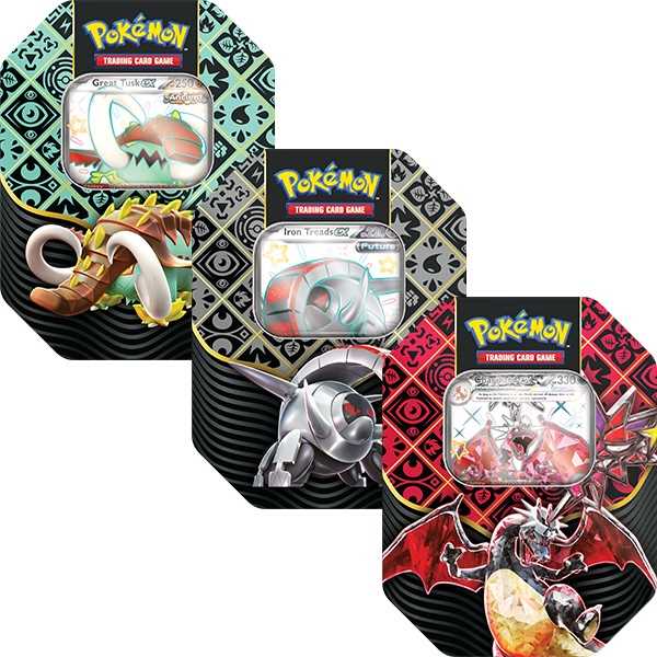 Pokémon Paldean Fates Tin (Great Tusk/Iron Treads/Charizard)