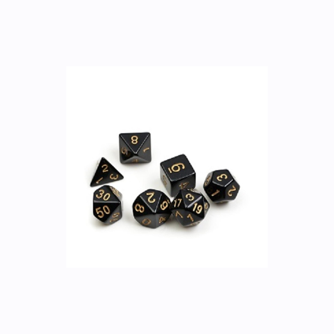 Sirius Dice - Polyhedral Dice: Solid Black & Gold