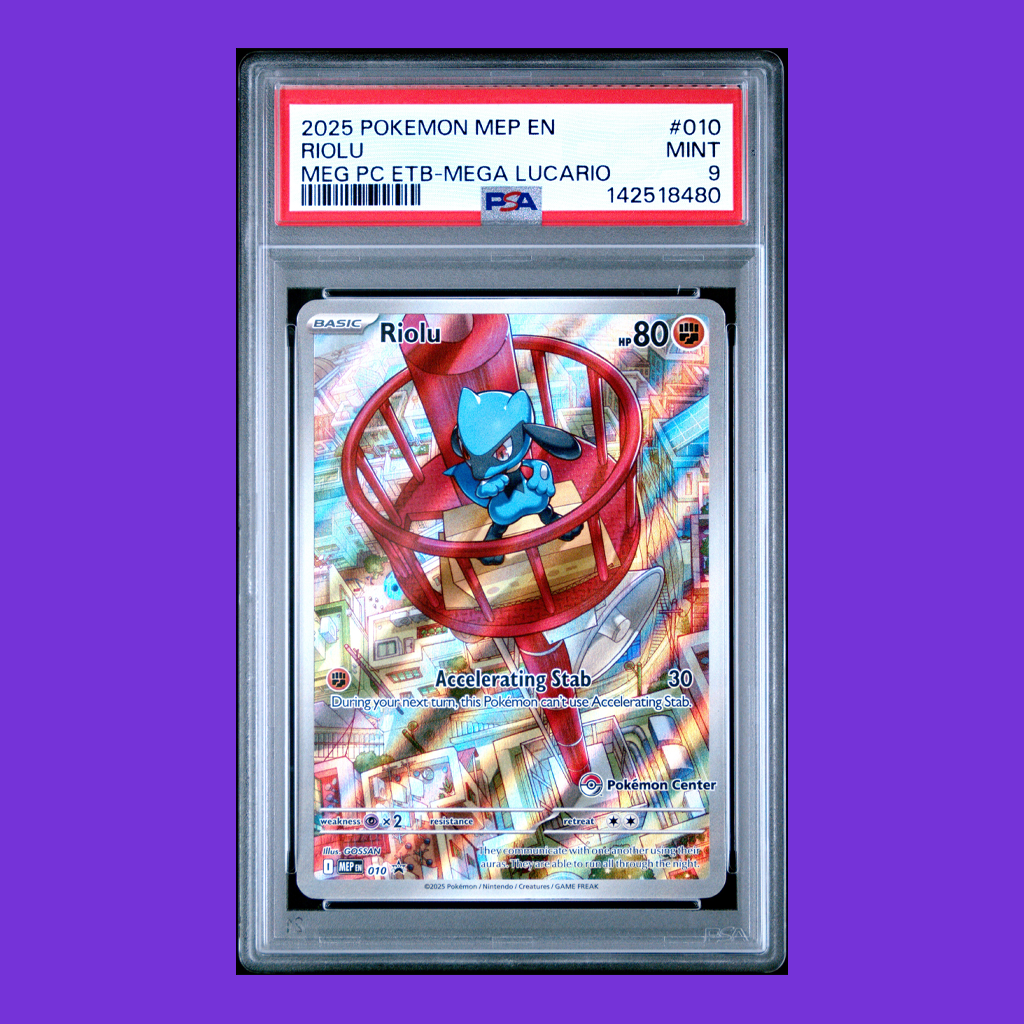 PSA 9 Riolu MEP 010 Pokemon Center ETB Promo English