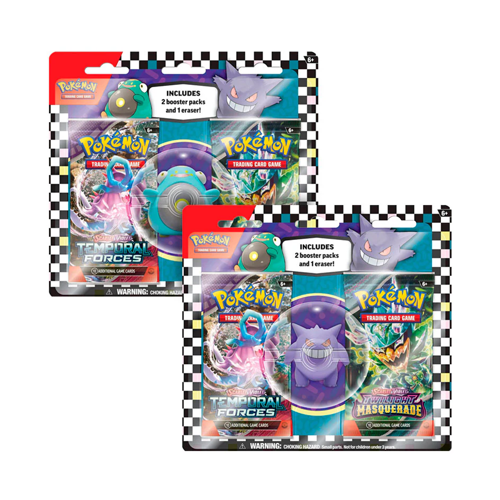 Pokémon Gengar/Bellibolt Eraser 2-pack Blister