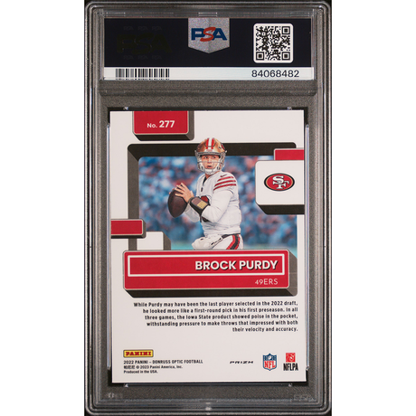2022 Donruss Optic Brock Purdy Stars Rookie - PSA 9