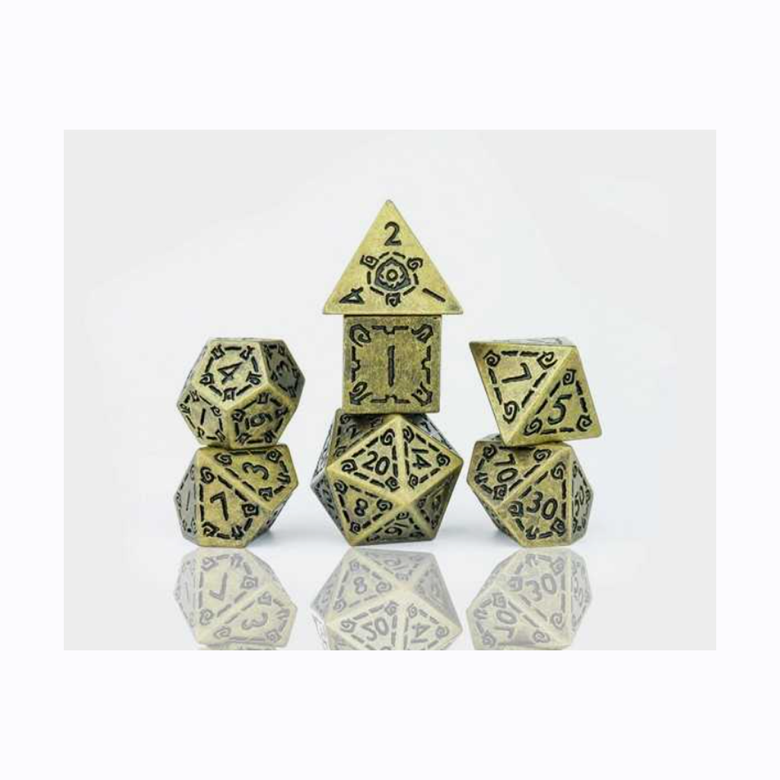 Sirius Dice - Illusory Metal Gold Poly Set
